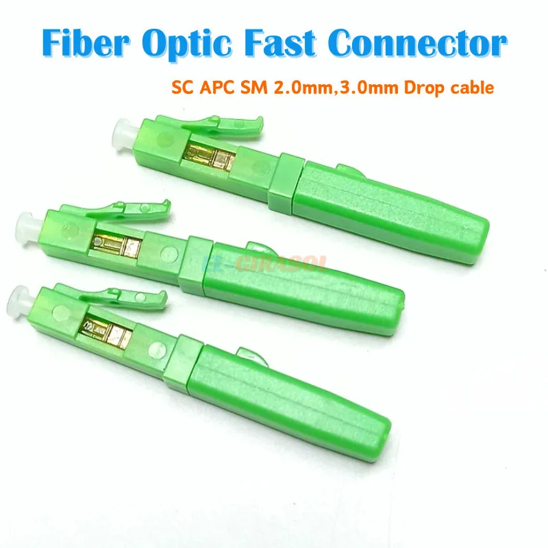 

Fiber Optic Fast Connector SC APC Quick Cold Connection Adapter For Telecommunication SC UPC 2.0mm/3.0mm Drop Cable FTTH