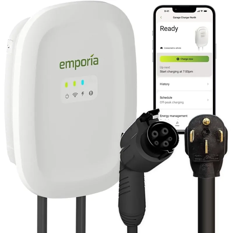 شاحن EV من المستوى 2 - موصل NEMA 14-50 EVSE مع موصل J1772 - شاحن EV 48 أمبير المستوى 2، مركبة كهربية تعمل بتقنية WiFi بقدرة 240 فولت #1