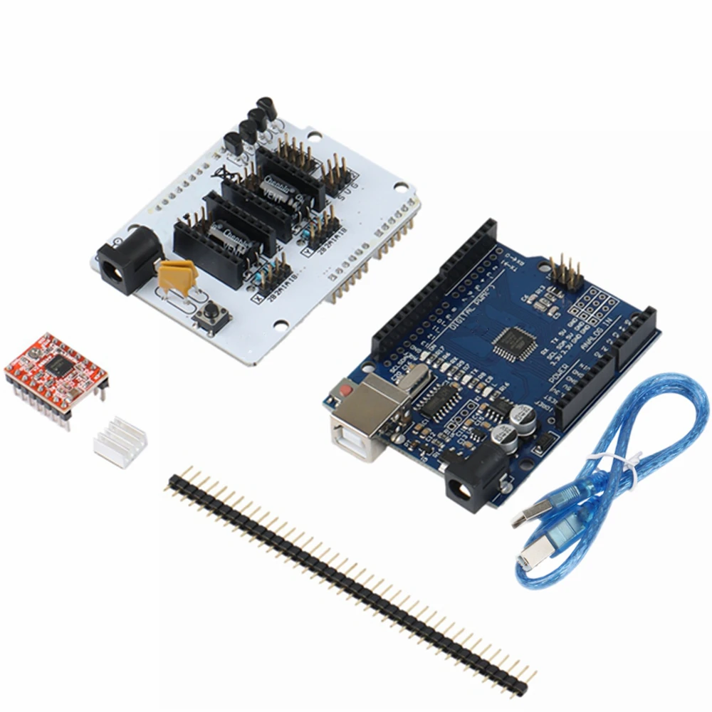 3D Printer Scanner Expansion Board For Arduino R3 ATmega328p A4988 Stepper Motor Driver Module Kit