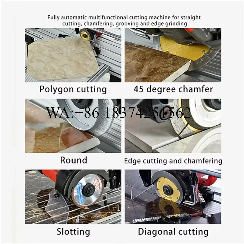 Wmwmnu for 2500W Fully Automatic Tile Cutting 45 Degree Chamfering Edging Grooving Water Jet Stone Cutter