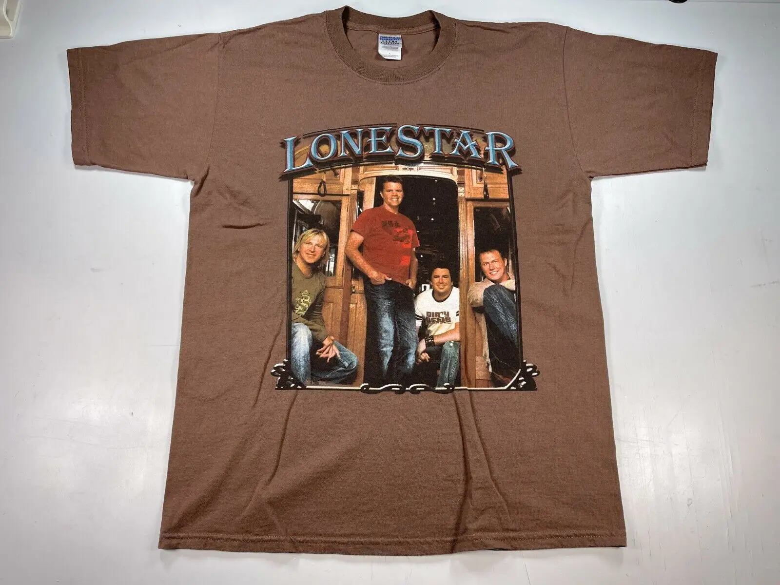 VTG Country music Lone Star Brown Graphic Concert Tour T-Shirt Large authentic