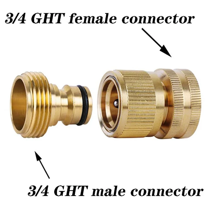 

B28C-5-Piece Set Of Garden Hose Brass Quick Connectors GHT Threaded Connection Accessories Water Pipe Leak-Free Connectors