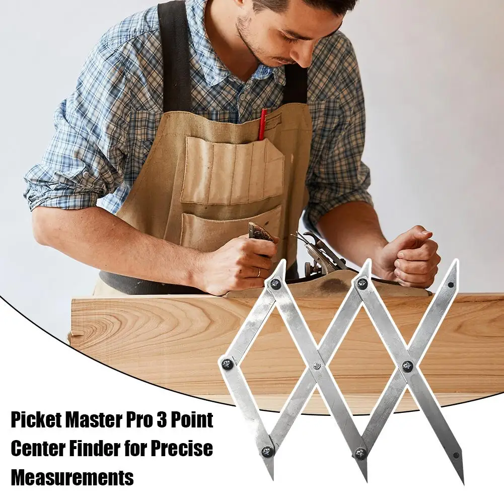 Picket Master Pro 3-Punkt-Mittelsucher Präzise Messungen für die Holzbearbeitung Center Finder Markierungswerkzeug Center Point Finder Tool