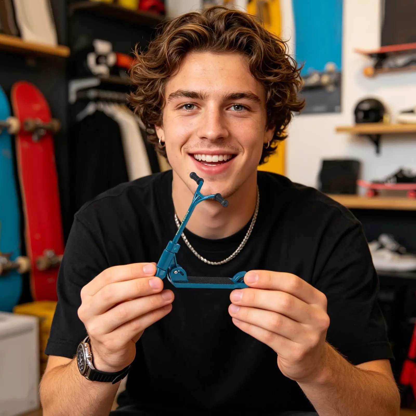 Sensory Finger Scooter Realistic Calm-Down Relaxing Sliding Fidget Toy Scooter Shape For Men Adults Children Students Commuting