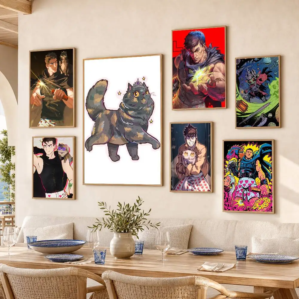 D-Dungeon C-Crawler Carl Club  Poster Self-adhesive Art Waterproof Paper Sticker Coffee House Bar Room Wall Decor