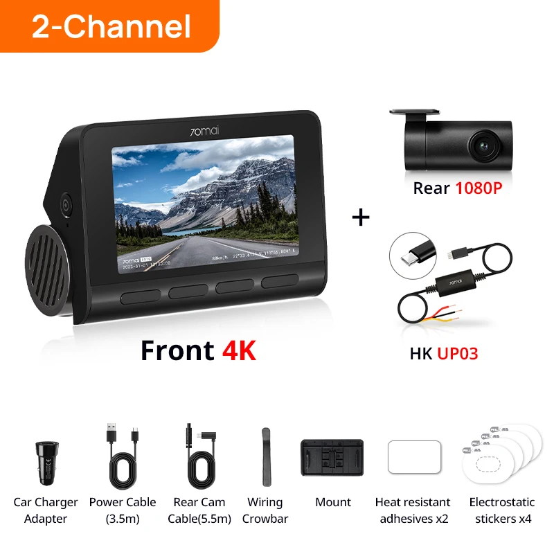 70mai 4Kドライブレコーダー A810 HDR内蔵GPS ADAS 24時間駐車監視 4G