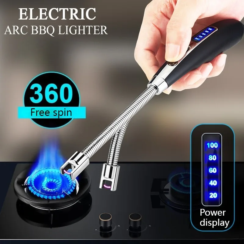 USB Portable Charging Home Pulse Igniter Digital Display Aromatherapy Candle Kitchen Gas Stove Natural Gas Outdoor BBQ Igniter