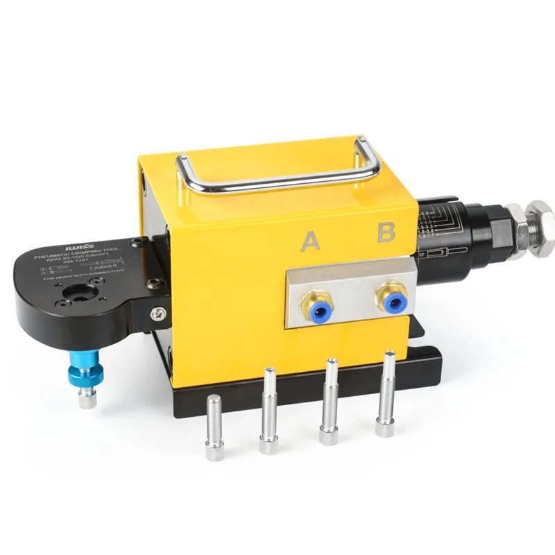 AM-1257 Pneumatic Aviation Terminal Crimping Machine HEE16A Heavy Duty Connector Male and Female Pin Four Core Crimping Clamp