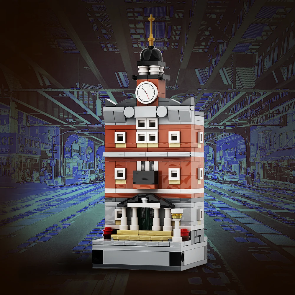 Gobricks MOC City Town Hall 8x8 Architecture Building Block set Urban Landmark Houses educazione fai da te giocattoli in mattoni per regalo per bambini