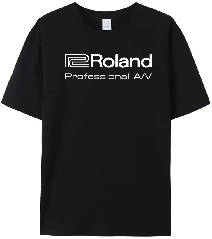 Trendy 100％Cotton top Tee with Cool Roland Piano Print t-shirt Cool Men's Brand