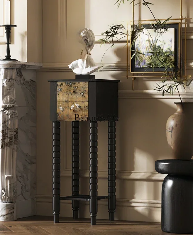 FG-French Chinese style crane floor-to-ceiling flower stand display, movable