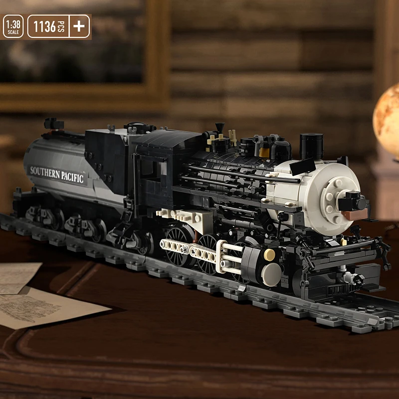 

1/38 CN5700 Паровоз Строительный комплект брок Коллекционный паровоз Инженерная игрушка Модель поезда Набор кирпичей с направляющими
