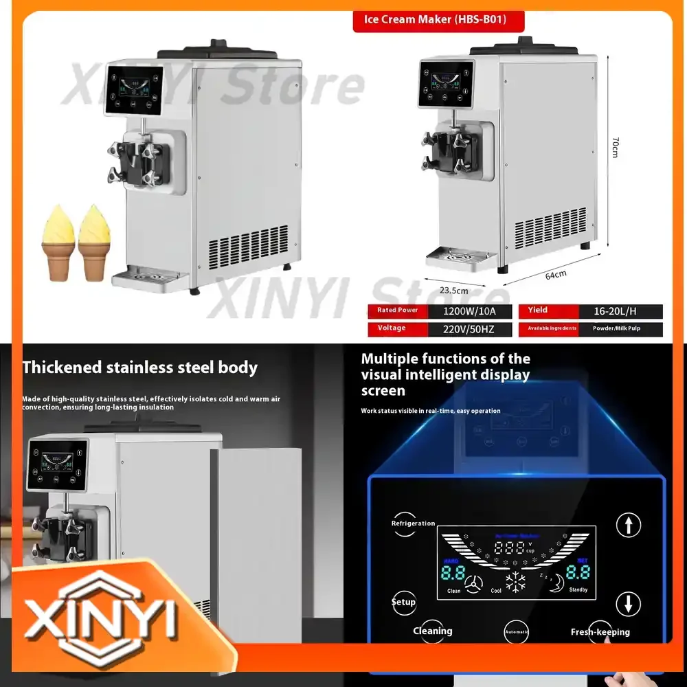 Commercial Single Head Fully Automatic Yogurt Ice Cream Machine for 220V Small Space Dessert Milk Tea Shop Use ice cream
