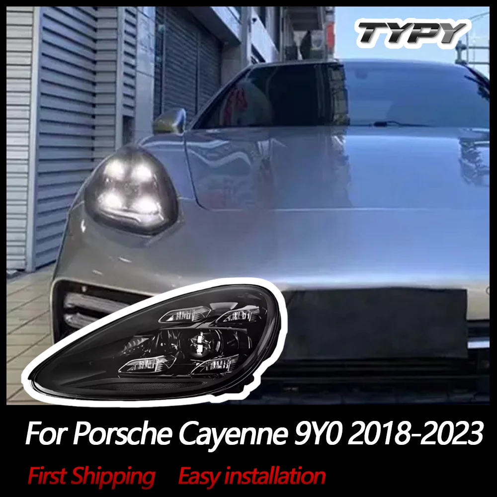 

Автомобильные фары TYPY для Porsche Cayenne, фары 9Y0 2018-2023, светодиодные автомобильные лампы, дневные ходовые огни, низкая и высокая настройка