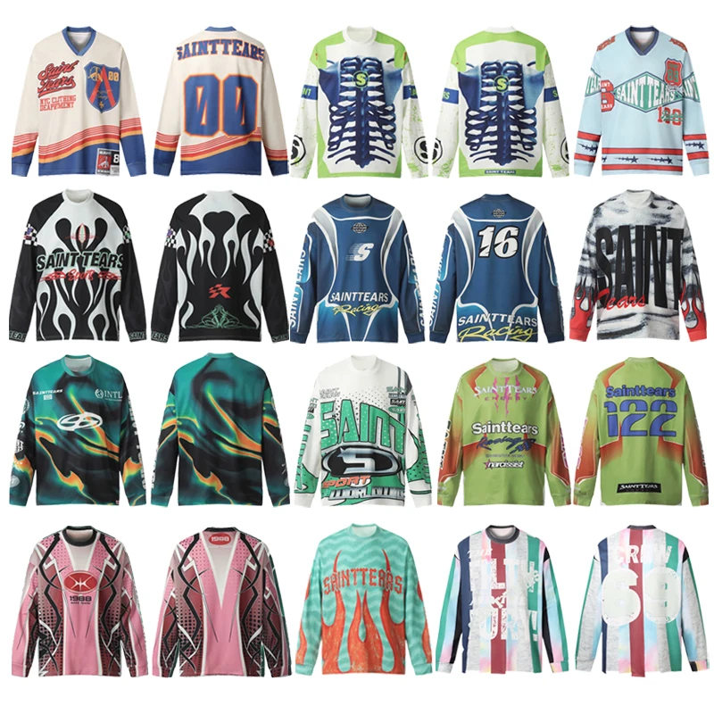 

Осенняя винтажная трендовая футболка SAINT, высококачественные спортивные майки для мужчин и женщин, повседневные свободные футболки контрастного цвета с длинными рукавами