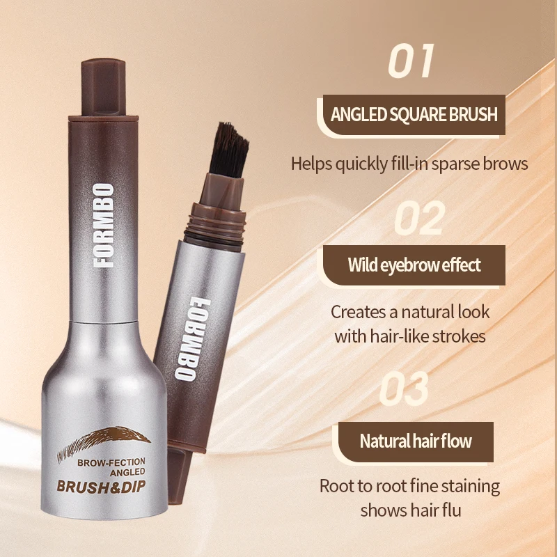 Wild Eyebrow Pencil Waterproof with Square Angled Brush Quickly Fill-in Sparse Brows and Hairline Naturally Dyeing Eyebrow Cream