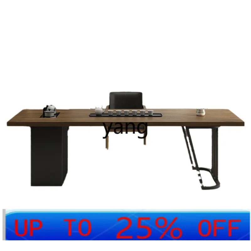 

LTT solid wood tea table and chair combination modern simple integrated kung fu tea table household living room tea table