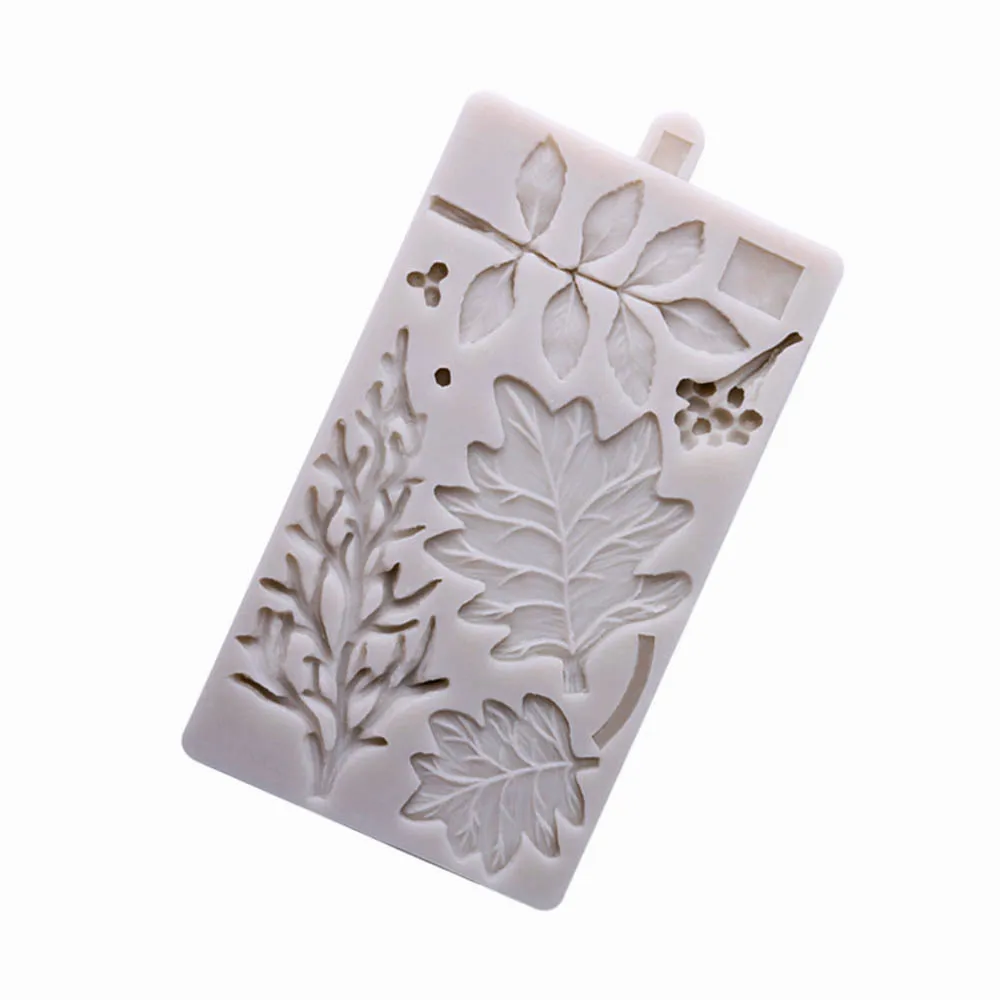 Coral Silicone Fondant Mould Rose Leaves Fruit Leaf Chocolate Sugarcraft Cake Topper Decoration Baking Tool