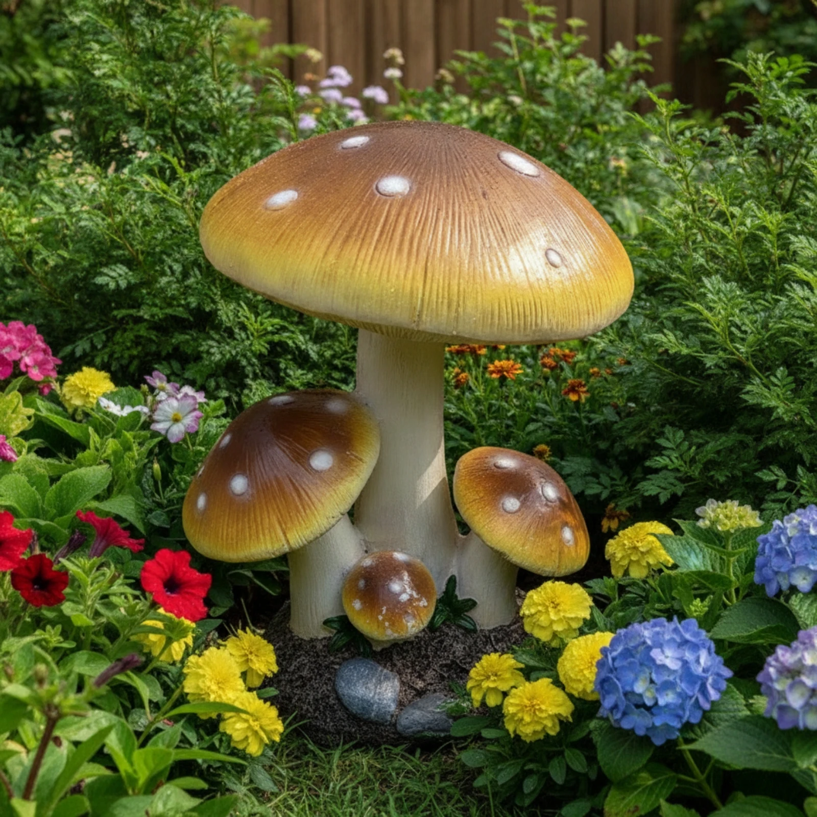Fungus Figurine Earthy Fungus Statue Garden Ornament Colorful Decor Long-Lasting for Gardeners, Patio, Courtyard