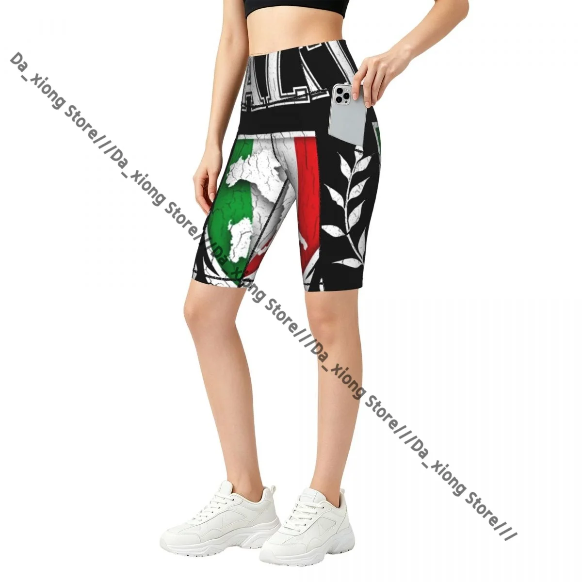 

Italy Flag High Elastic Yoga Outdoor Sports Jogging Shorts