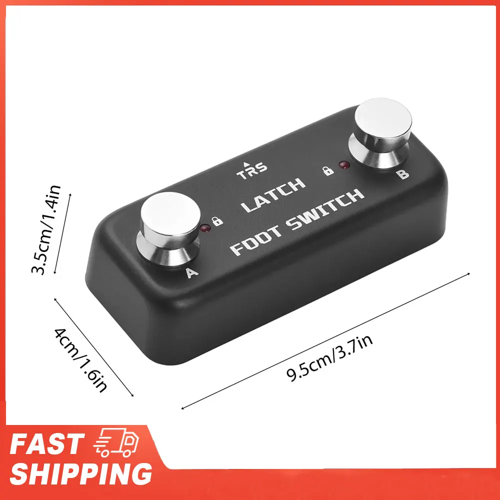 A B Channel Footswitch with Locking Function LED Indicator Lighting 6.35mm Stereo 2 Footswitch Pedal Effect Controller Pedal