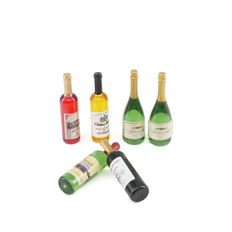 2/4 stücke Puppenhaus Miniatur Champagner Flaschen Modell Für Puppe Haus Dekoration Zubehör Kinder Pretend Spielen Spielzeug