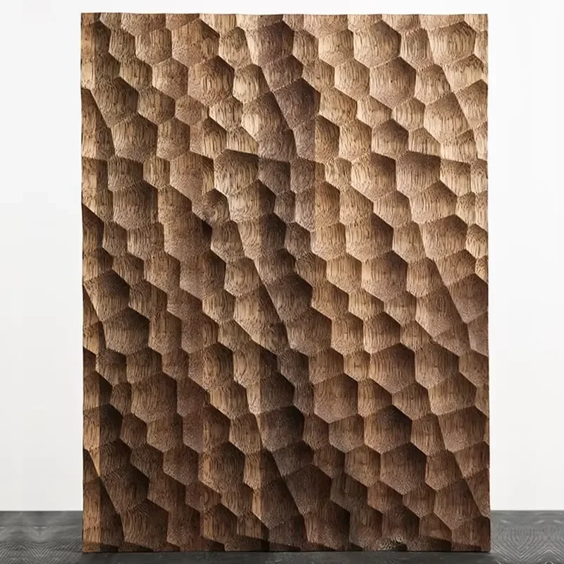 Contemporary Decorative Paulownia Timber Cladding 3D Wall Panel Wood Interior for Headboard