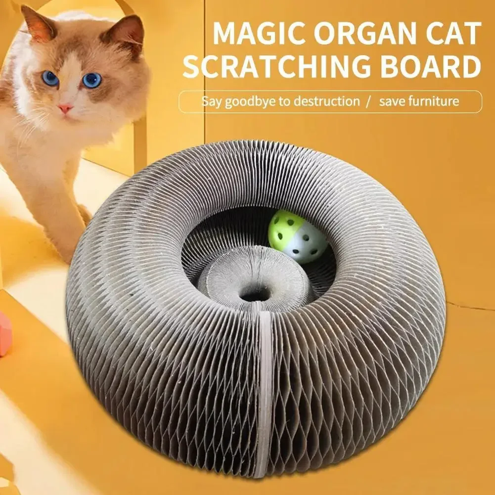 cat toy,Ringtone Cat Scratch Board, Daily exercise and paw grinding for kittens Amuse Yourself Magnetic folding cat claw board