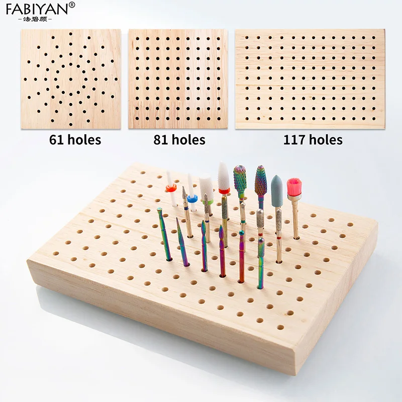 61/81/117 ثقوب مسمار لقمة ثقب لوحة التخزين مانيكير الكهربائية تلميع رئيس عرض موقف قاطعة المطحنة حامل أدوات الأظافر #1