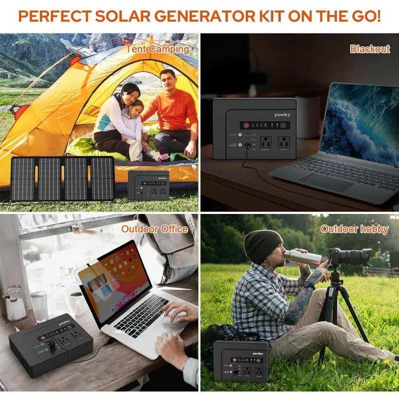 Imagem -06 - Powkey Gerador Solar com Painel Central de Energia Portátil Painel Solar 40 w 110v Onda Senoidal Pura dc Usb Tomada ac 140 wh 200w