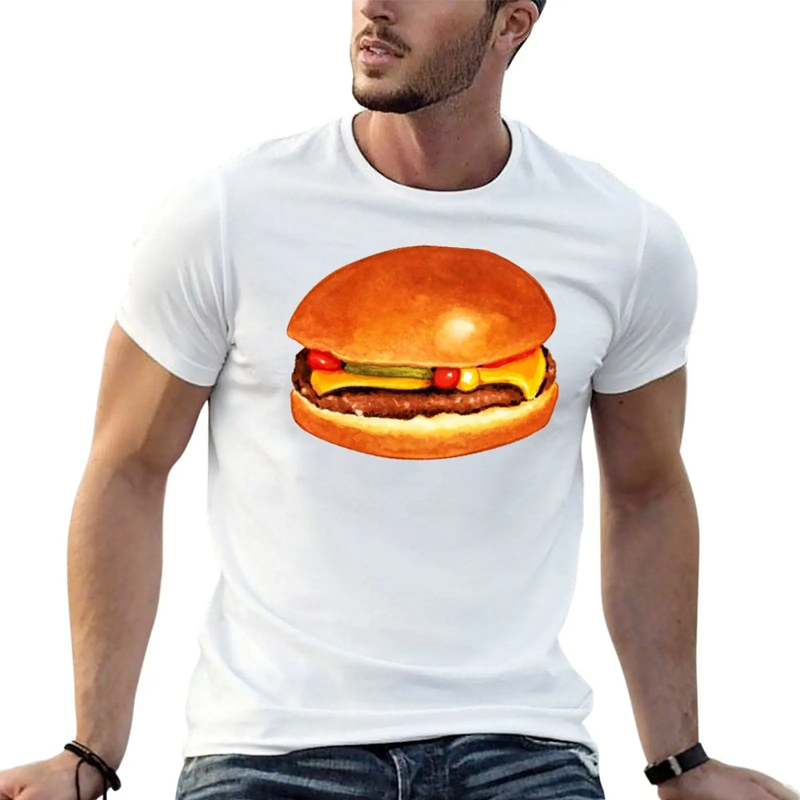 

Cheeseburger 5 Pattern - White T-Shirt man t shirts high quality luxury brand t shirts for man cotton soft T-Shirt