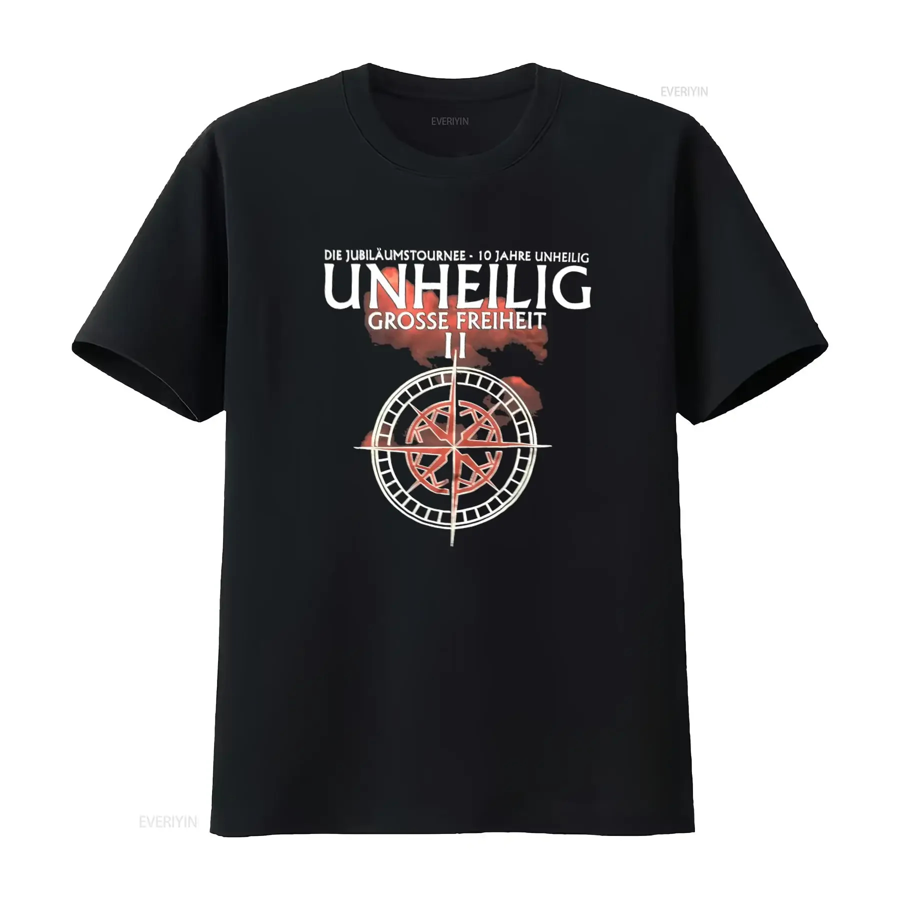 UNHEILIG GROSSE FREIHEIT II TOUR 2010 11 T SHIRT XL GERMAN GOTH ROCK DESIGN vintage Washed Stretched Casual Soft Stylish homme