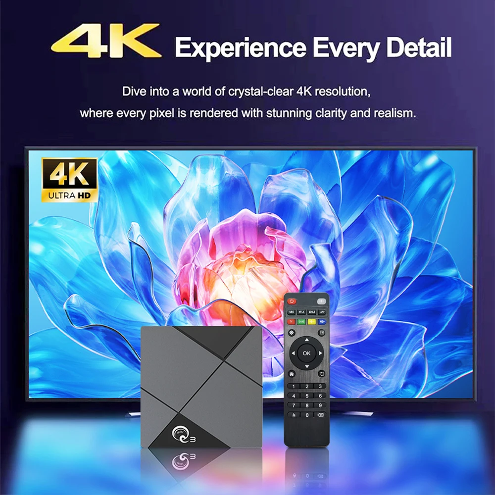 MINI Q3 Android TV Box يدعم 2.4G&5G Dual Wifi 4K Set Top Box Media Player 1GB 8GB
