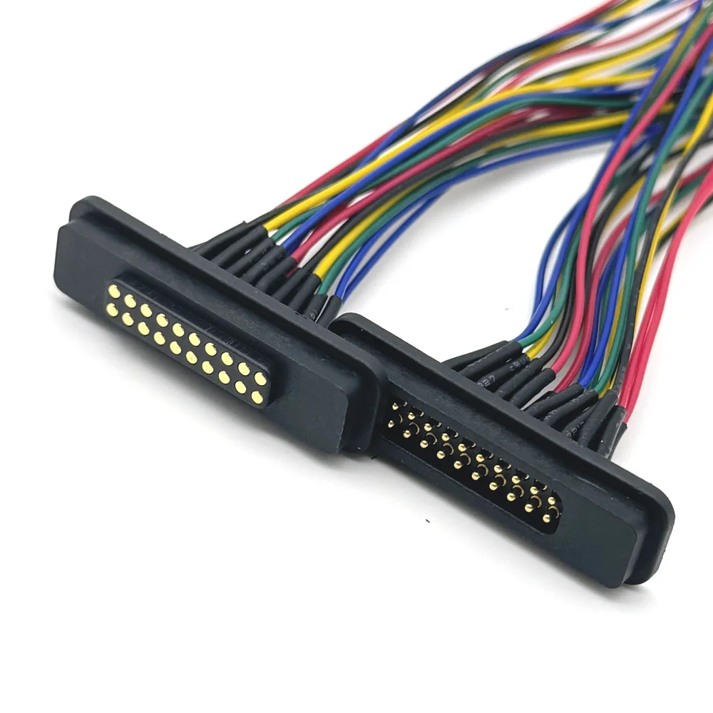 1set 2A 12Pin 20Pin DC Magnetische Pogo Pin Stecker Pogopin Männlich Weiblich Mit band kabel Gefederte DC Steckdose
