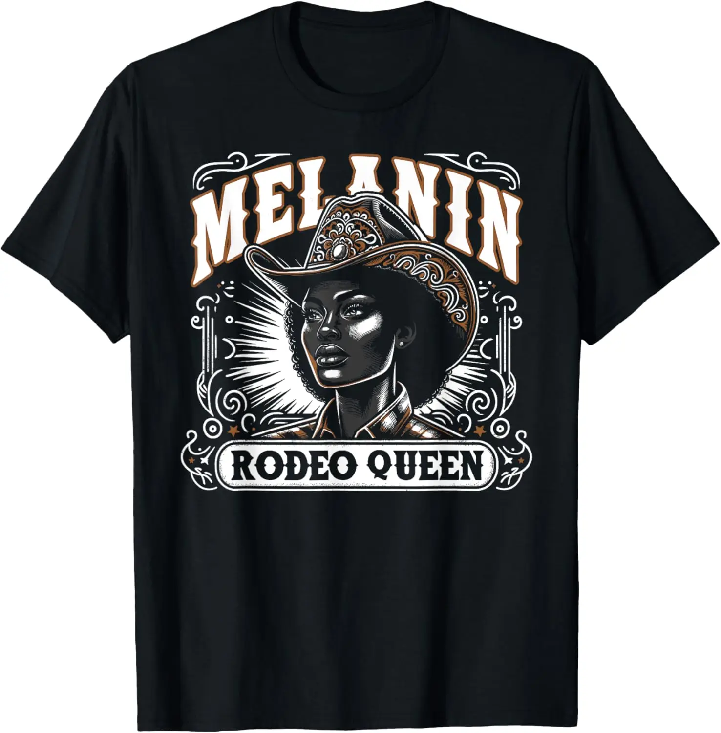 Melanin Rodeo Queen, Country African American Cowgirl T-Shirt