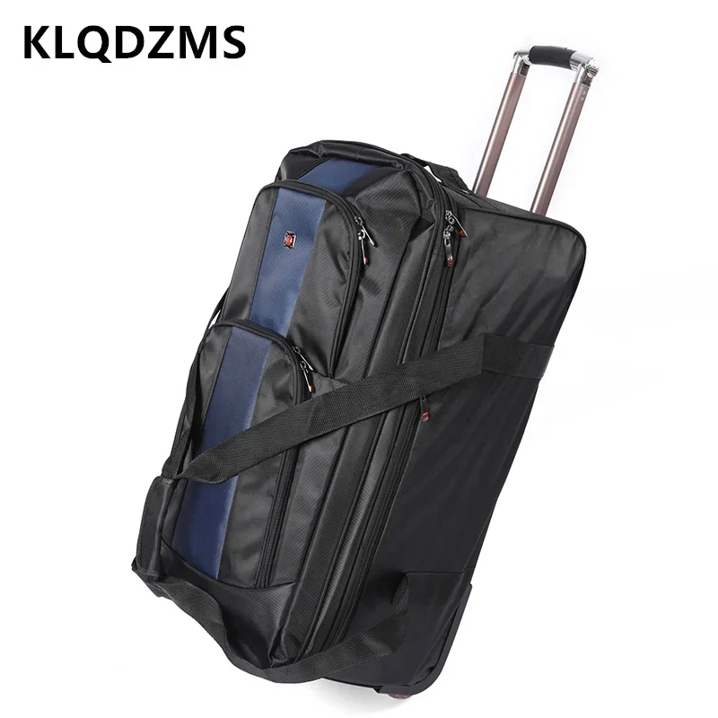 Klqdzms 28 "30 Zoll Oxford Stoff gepäck faltbar tragen Boarding Box große Kapazität Trolley Fall mit Rädern Roll koffer