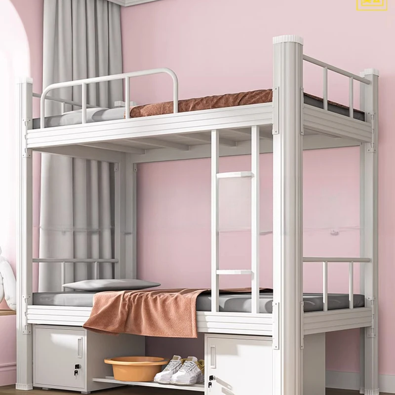 Closed profile bed upper and lower bunk wrought iron bunk bed apartment iron frame bed