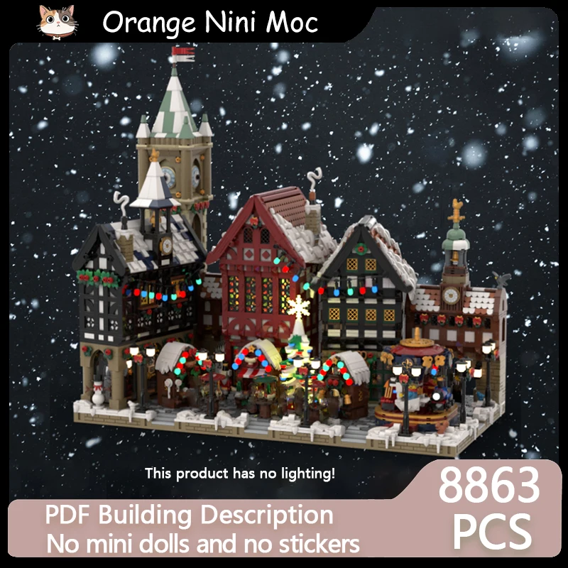 

Street View Model MOC Building Bricks German Christmas Old Town Modular Technology Gifts Holiday Assemble Children Toys Suit