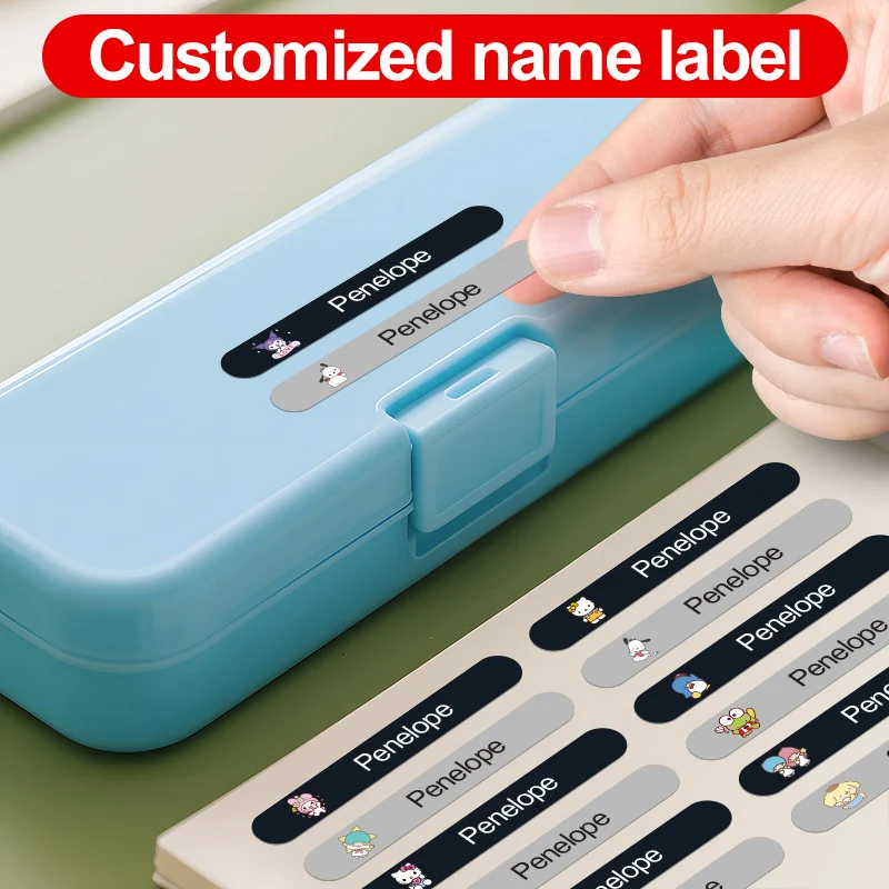 Personalized Sanrio Name Stickers,Daily Design Colorful Cartoon Labels,Waterproof Office,Water Bottle,Classification Stickers