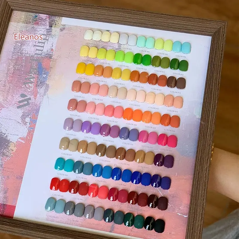 Eleanos 60 개/대 15ml 젤 폴리쉬 세트 네일 아트 전체 세트 네일 젤 폴리쉬 학습자 키트에 대한 컬러 카드가있는 매우 좋은 네일 젤 키트