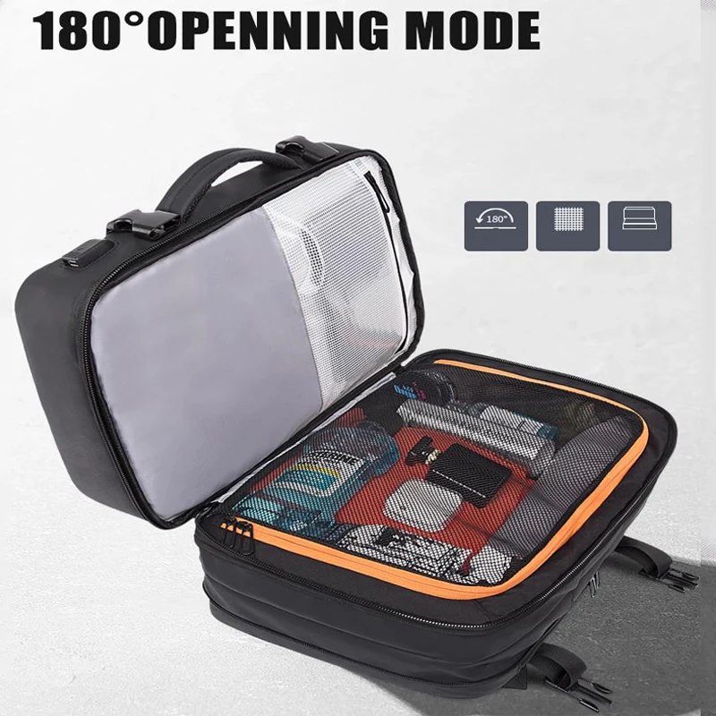 45L Expandable Large Travel Backpack Men Business USB Charging Laptop Backpacks Waterproof mochila Rucksack Outdoor Luggage Bag