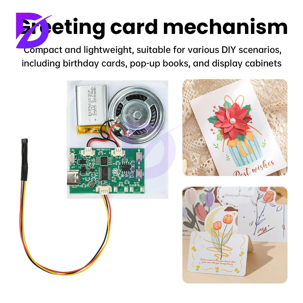 Handmade DIY Recording Module Voice Audio Module For 3D Book And Greeting Card Movement With 8M Capacity Type-c Interface