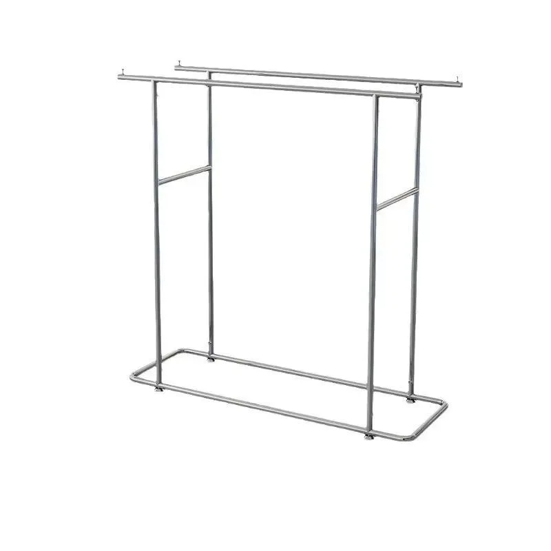Brushed Silver Stainless Steel Floor Display Stand for Clothing Store