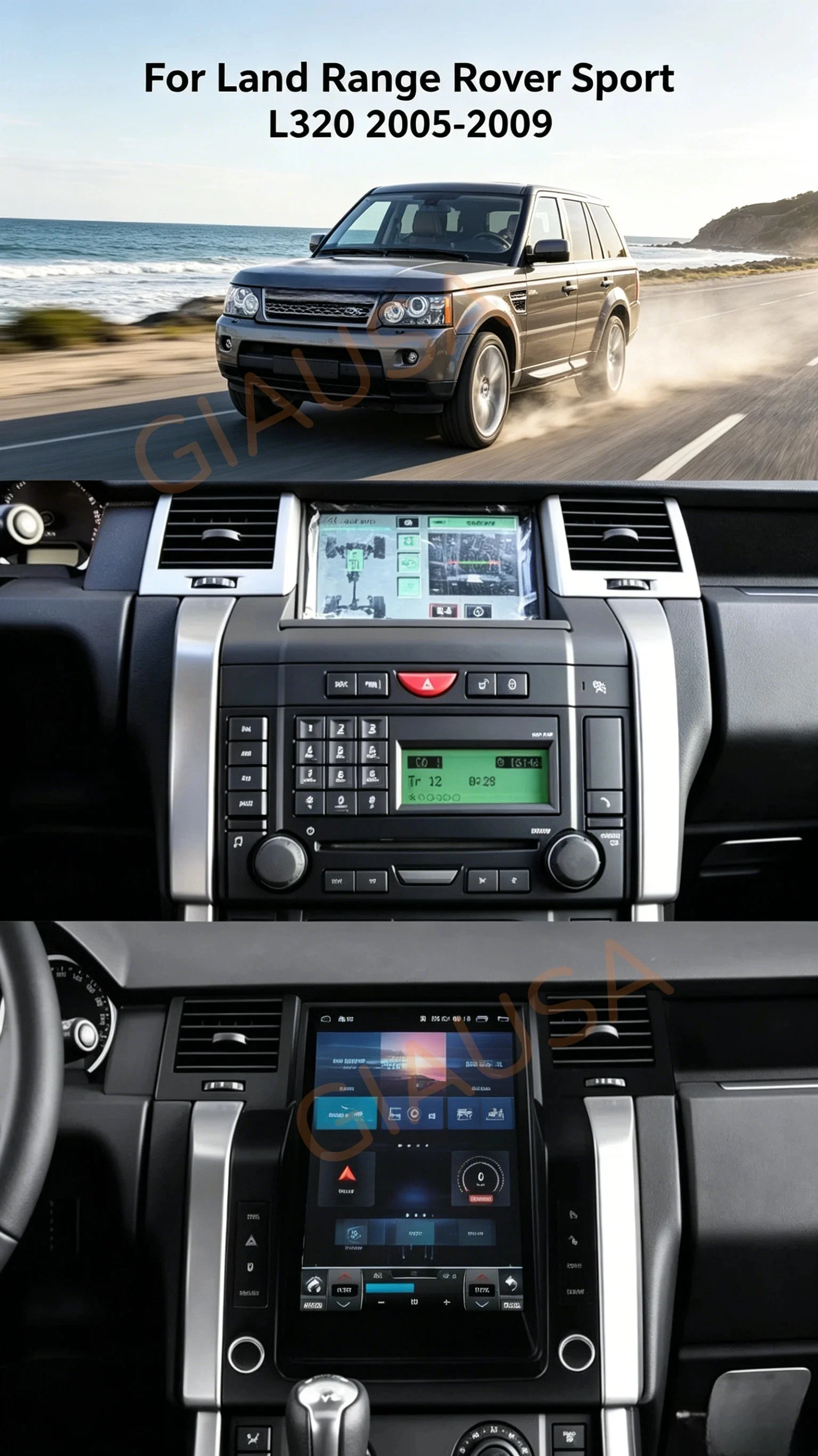 For Land Range Rover Sport 2005 2006- 2008 2009 Android Car Radio Stereo Receiver Vertical Screen GPS Multimedia Player AC Panel