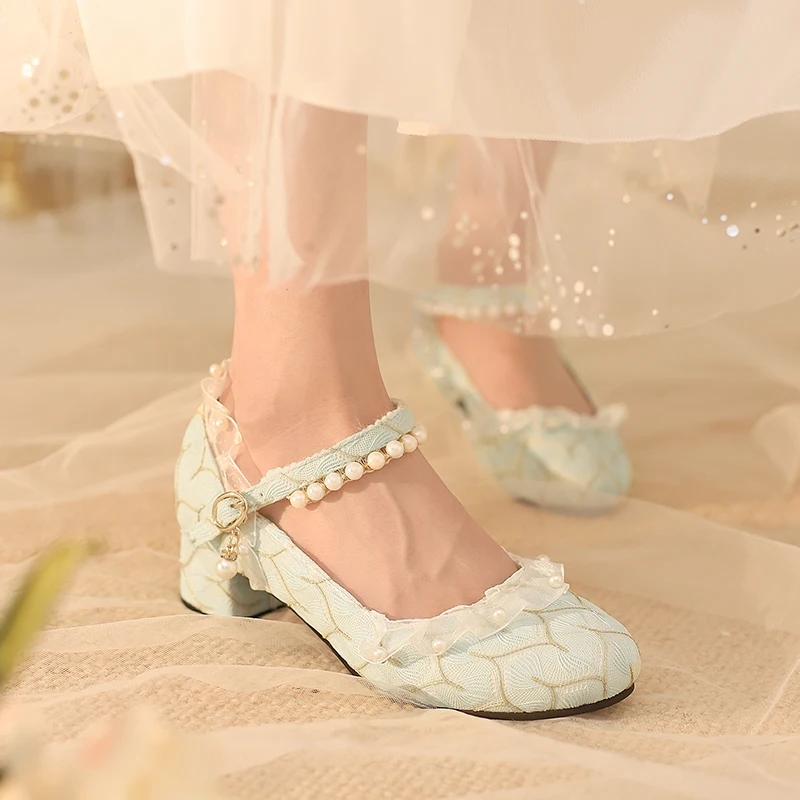 

Ancient Style Cheongsam High Heels Lolita Shoes Versatile Student for Han Chinese Clothing Women's Lo