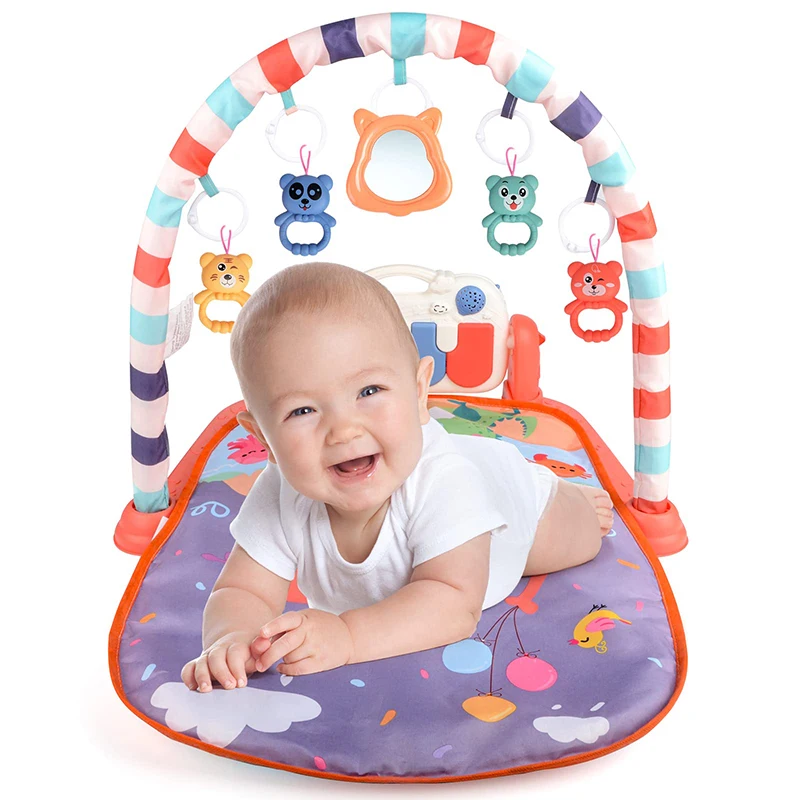 Baby Gyms Play Mats Musical Activity Center Kick Piano Tummy Time Padded Early Education Toys for Newborn Toddler Infants Gifts