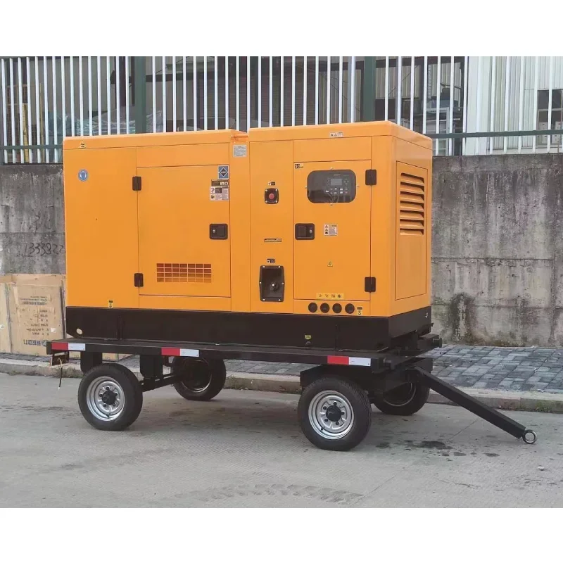 20KW Trailer Type Genset Power Silent Mobile Generators 50 kw 150kw Water Cooling System 30KW 40KW Portable Generator Set