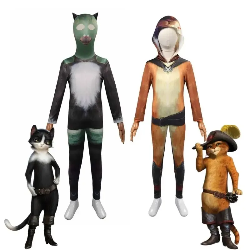 الأطفال تأثيري سنور في الأحذية السيف تأثيري حلي القط زي للأطفال عباءة قبعة وتتسابق اكسسوارات هالوين تنكر البدلة