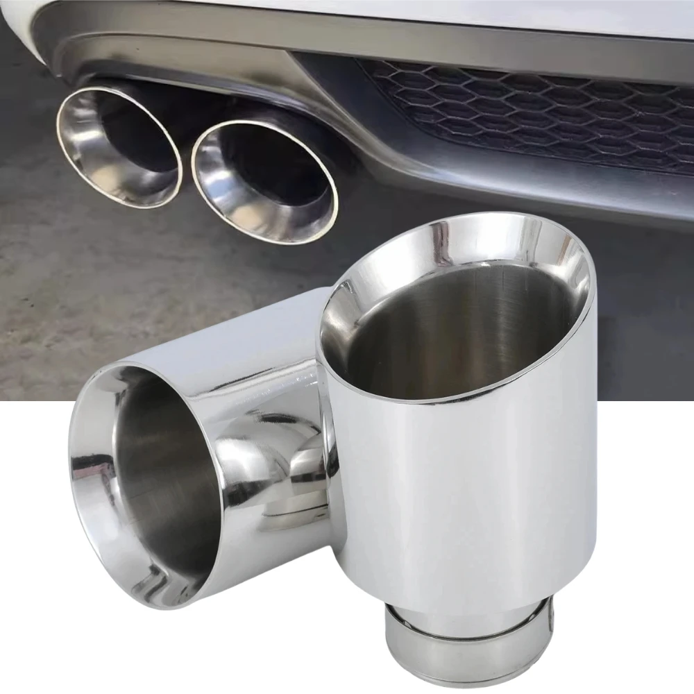 1Pcs Universal Exhaust Tip Car Modify Exhaust Pipe Nozzle Decoration Stainless Tail Pipes Muffler Car Accessories