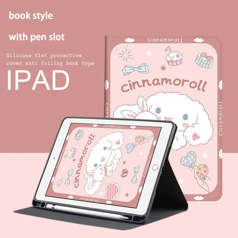 Sanrio Cinnamoroll Voor Ipad Pro 11 A2377 A2459 A230 Slimme Hoes Voor Ipad 9e 8e 7e Mini 6 5 4 Air 2 3 4 Magnetische Siliconen Hoes
